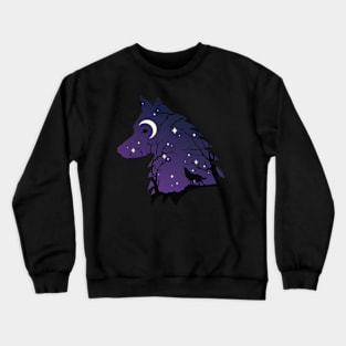 Wolf Head Night Sky Crewneck Sweatshirt